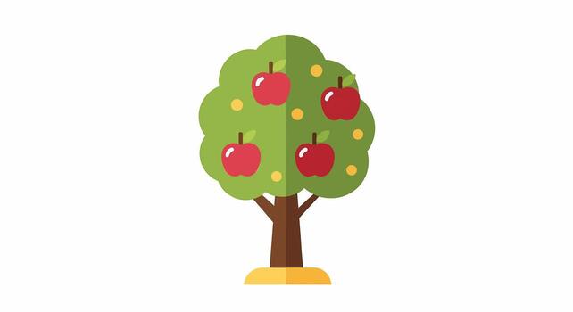 An apple tree with apples on it vector