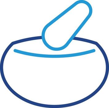 Bowl icon a container in which ingredients are placed to be crushed in the ancient practice vector