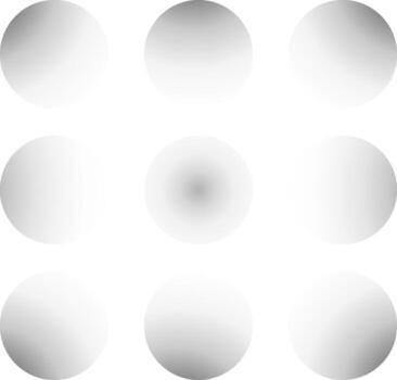 Abstract Gradient Circle Shapes Set Minimalist Black and White Design Elements vector