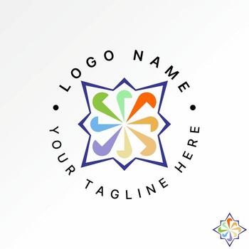 pattern motif 8 element turn rotate border ornament vector