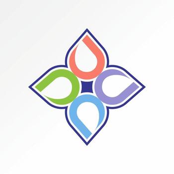 pattern motif 4 element like initial K, J, A font border vector