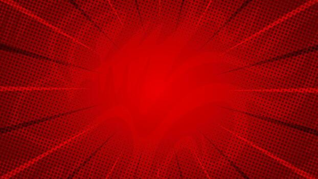 pop art Bright red gradient abstract background. red comic sunburst effect background with halftone and overlay texture background. Suitable for templates, sales banners, events, ads, web, and page. vector