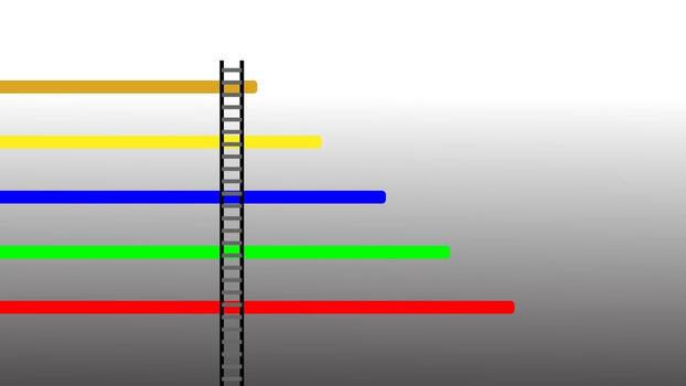 Abstract Ladder with Colorful Levels Symbolizing Success, Progress, and Achievement vector
