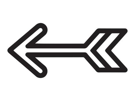 sencillo izquierda flecha icono contorno silueta diseño elemento vector