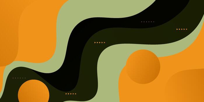 Geometric wave pattern textured dark background with abstract orange and green fluid gradient. eps10 vector