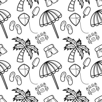 seamless pattern with a beach or summer theme vector