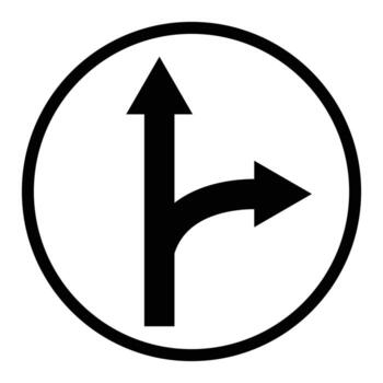 Road direction arrow icon right sign. Way direction arrow icon isolated on white background. black arrow traffic road sign concept, graphic, pointer and design. Simple illustration. vector