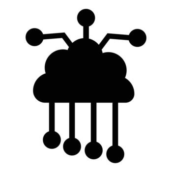 red nube icono. silueta de nube informática icono. datos nube, circuito tablero o electrónico tarjeta madre. alta tecnología tecnología datos concepto. vector