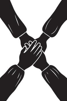 Unity Teamwork Hands vector