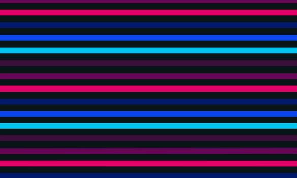 Abstract dark background with horizontal neon lines in cyberpunk color palette of blue pink and purple tones creating futuristic digital light effect vector