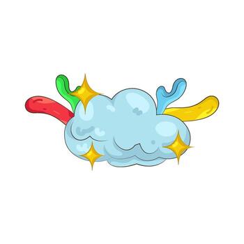 Illustration of Cloud with Colorful Shapes and Sparkles vector