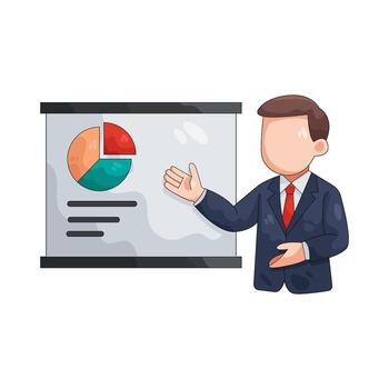 Business Presentation with Pie Chart vector