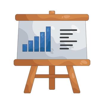 Illustration of Presentation Board with Bar Chart and Text vector