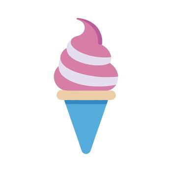 ice cream cone icon in flat style on white background vector