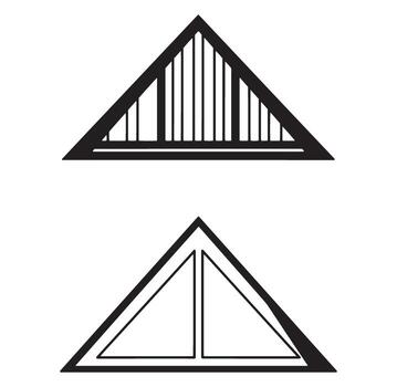 sencillo negro y blanco techo armaduras con triangular forma edificio construcción vector