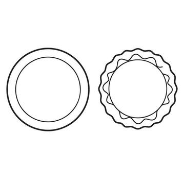 illustration of two simple circle outlines in black and white design elements vector