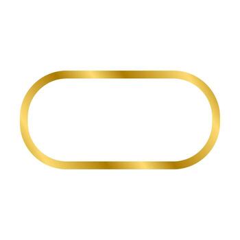 Gold shiny glowing vintage ellipse frame with shadows isolated on white background. Gold realistic square border. illustration. vector