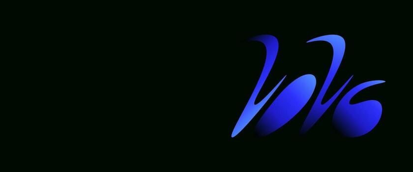 Happy New Year 2026 Banner with Unique and Simple Typography in Blue Gradient Style vector