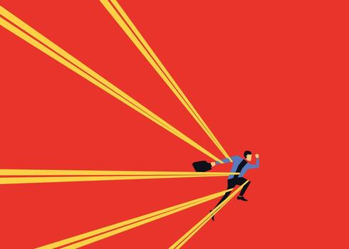 The concept of struggle, limitations, and traps or challenges. Not being given the freedom to be creative. Stock illustration vector