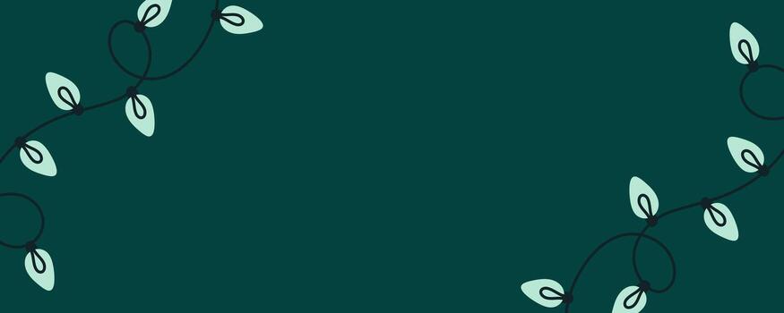 Minimal holiday background with decorative string lights, ideal for greeting cards and banners. vector