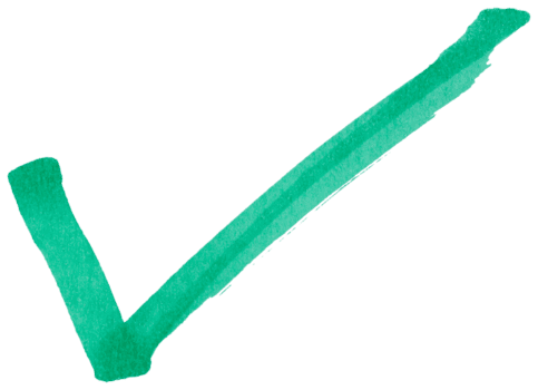 Hand drawn green check mark symbol with marker brush stroke, abstract ink tick sign for approval, correct choice, confirmation, validation, doodle icon, isolated simple design element png