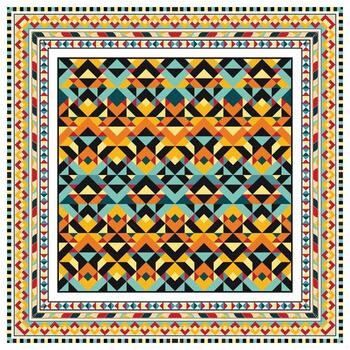 vistoso geométrico bufanda modelo diseño con un vibrante y intrincado arreglo de triangulos y diamantes, creando un moderno azteca inspirado textil Arte. vector