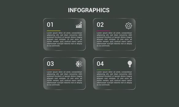 Infographic displaying four data points vector