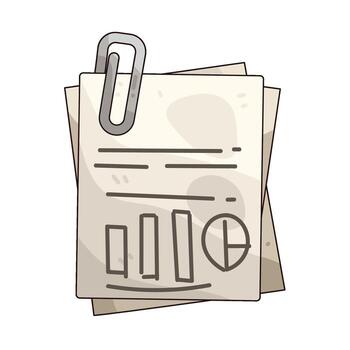 Document with charts and statistics vector