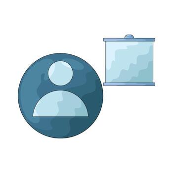 Illustration of user icon and container vector