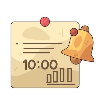 Reminder note with alert bell vector