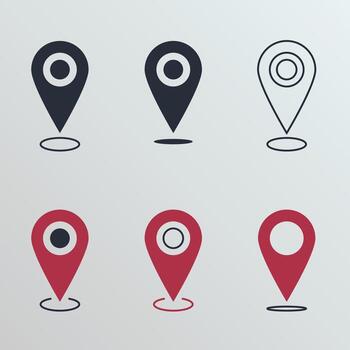 Location or map pin icon symbol set. Location pointer. Map pin vector