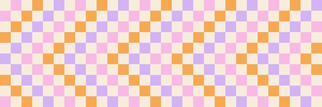 resumen gracioso estilo y2k sin costura rosa, naranja y púrpura antecedentes. un retro tablero de damas modelo con un maravilloso onda, Perfecto para gráfico diseño proyectos y texturas vector