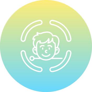 cara reconocimiento estilizado plano visual activo vector