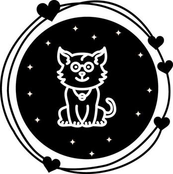 gato nerd conciso plano símbolo vector