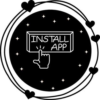 Instalar en pc aplicación dedo grifo botón único plano elemento vector