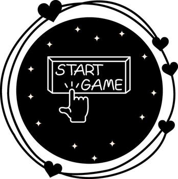 comienzo juego dedo grifo botón agudo digital Arte símbolo vector