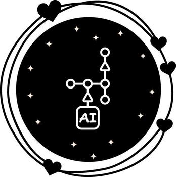 ai flujo de trabajo interactivo móvil aplicación símbolo vector