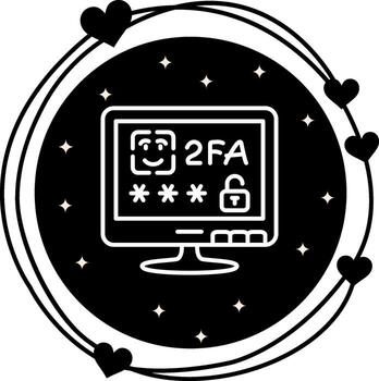 Two Factor Authentication Abstract Flat Shape vector