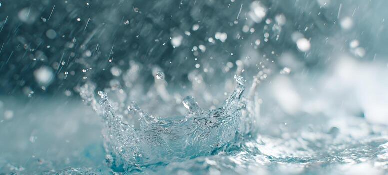 un de cerca ver de un agua chapoteo, exhibiendo el dinámica interacción de agua gotas y su intrincado patrones. foto