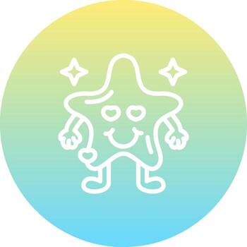 Smile Star With Hearts Sharp Creative Design Object vector