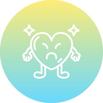 Upset Heart Concise Modern Design Sketch vector