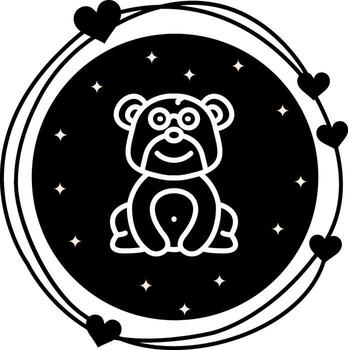 oso nerd fuerte visual marca formar vector