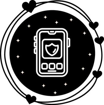 Mobile Shield Streamlined Flat Design Feature vector