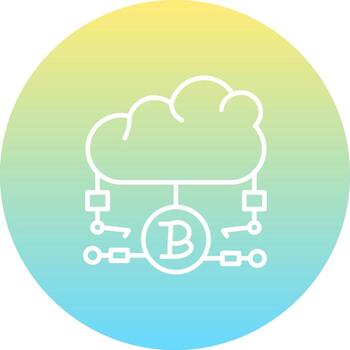 Cloud Blockchain Concise Modern Design Sketch vector