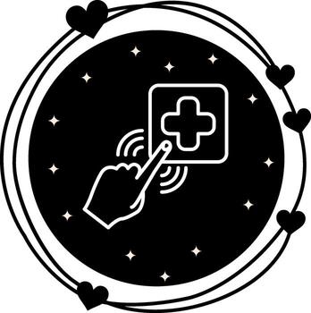 Emergency Button Abstract Flat Shape vector