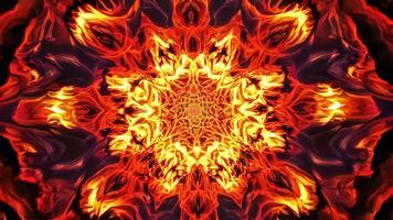eldig kalejdoskop abstrakt orange fraktal mönster rörelse grafisk slinga video