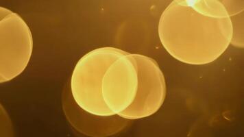 d'oro sfere astratto sfondo galleggiante leggero bokeh effetto video