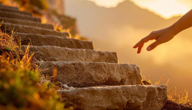 Scroll Staircase Ghost Infinite Feed Transformed into Stone Steps for Digital Physicalized Navigation Amidst Scrollgray Forms Stepwhite Ascent photo
