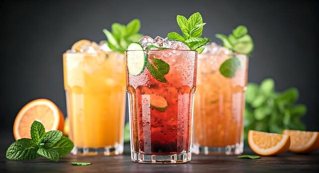 Refreshing Summer Cocktails with Orange Cucumber Mint photo