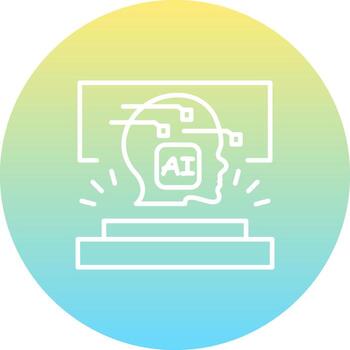 AI Simulation Concise Flat Graphic Form vector